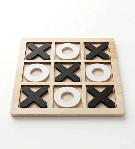 Wooden Tic-Tac-Toe Strategy Game Board