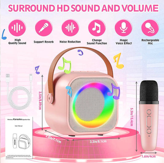 Wireless Bluetooth Speaker With Microphone I Portable Karaoke Machine