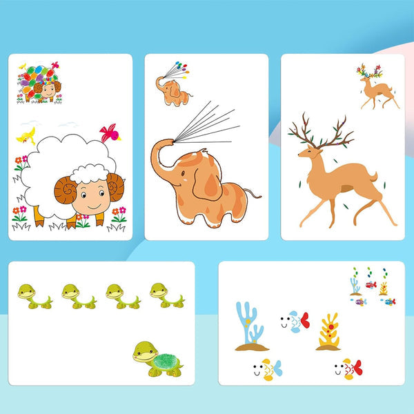 Washable Finger Paint Set for Kids – 12 Colors & 30 Sheets