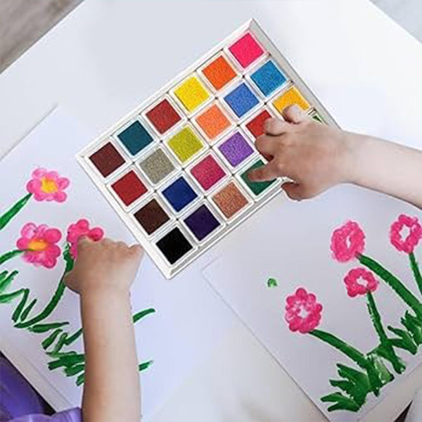 Washable Finger Paint Set for Kids – 12 Colors & 30 Sheets