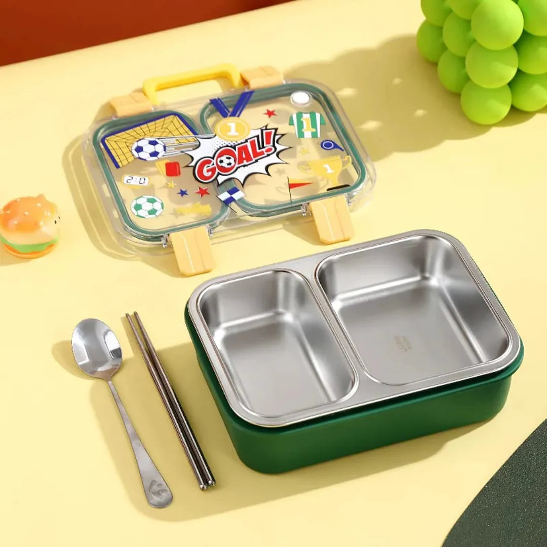 Back to School Stainless Steel Lunch Box with Spoon & Chopsticks