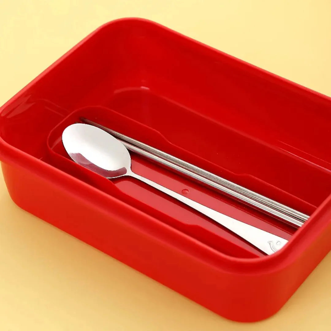 Back to School Stainless Steel Lunch Box with Spoon & Chopsticks