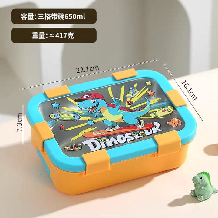 3-Compartment Lunch Box with Bowl – Leak-Proof | Unicorn, Astronaut & Space Themes