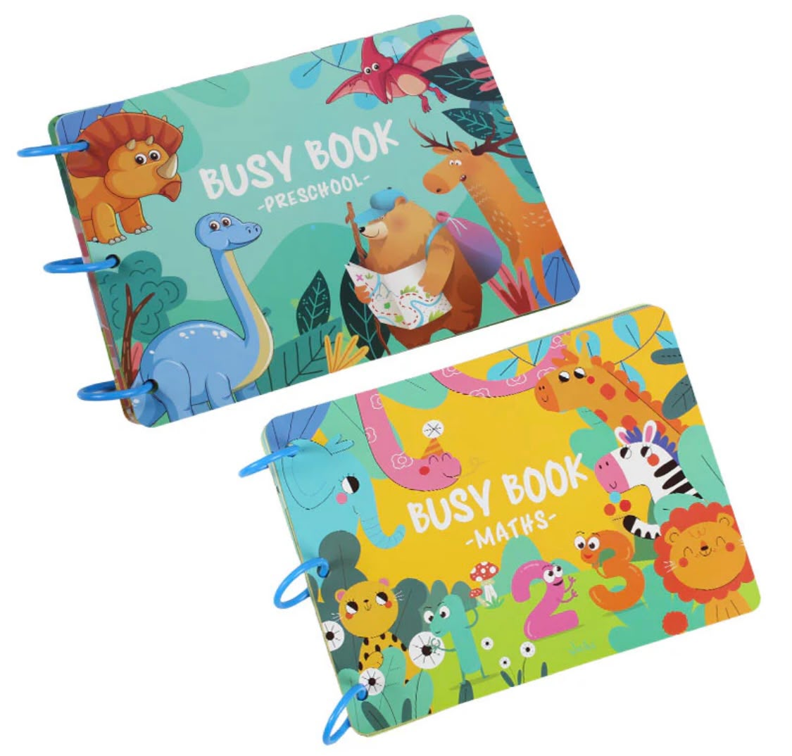 Busy Book Preschool Bundle (Pack of 2) | Montessori Learning Activity Books for Kids