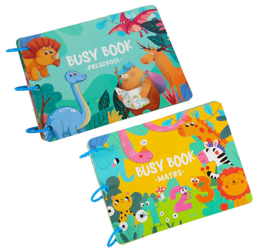 Busy Book Preschool Bundle (Pack of 2) | Montessori Learning Activity Books for Kids