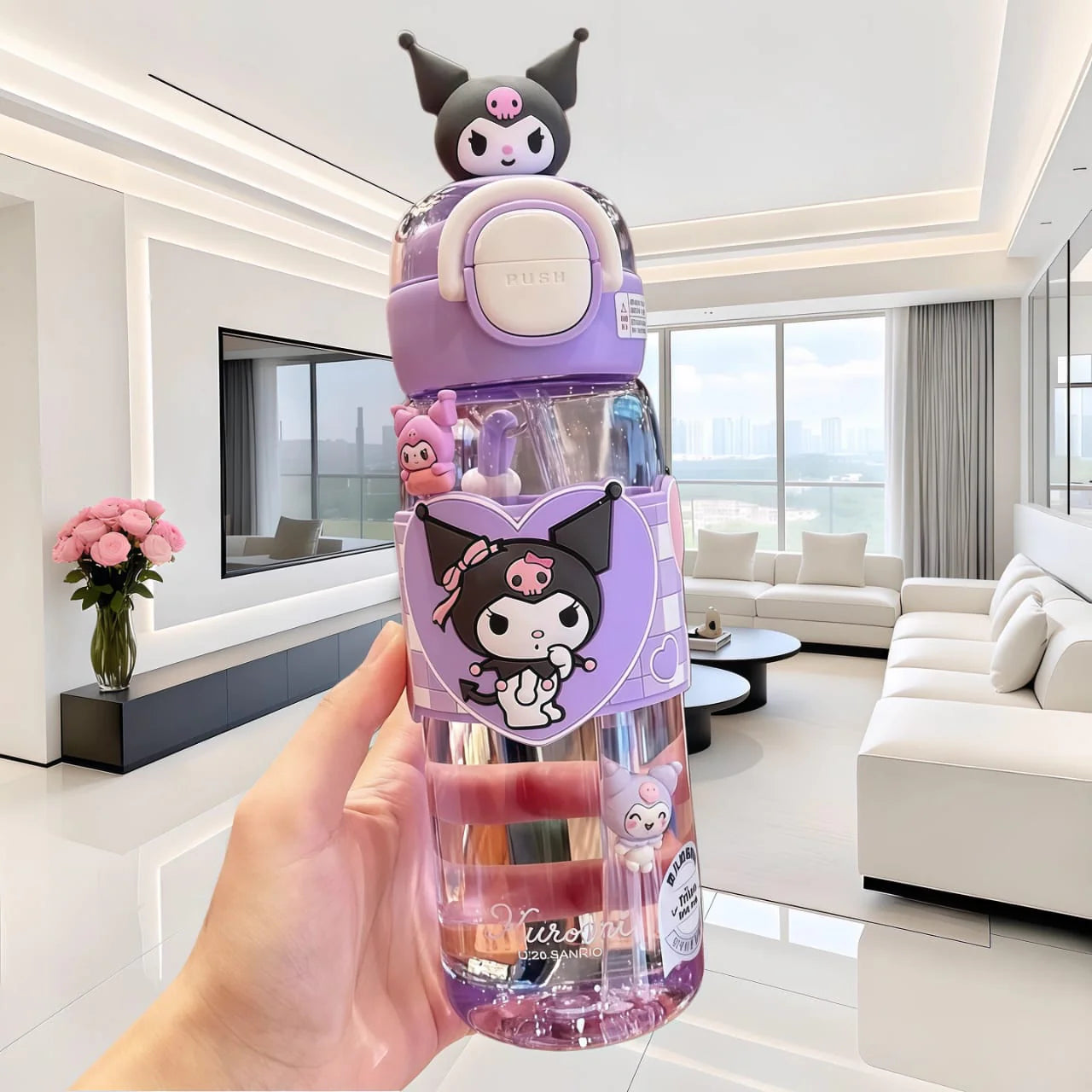 500ml Sanrio Water Bottle with Straw & Sip Lid | BPA-Free
