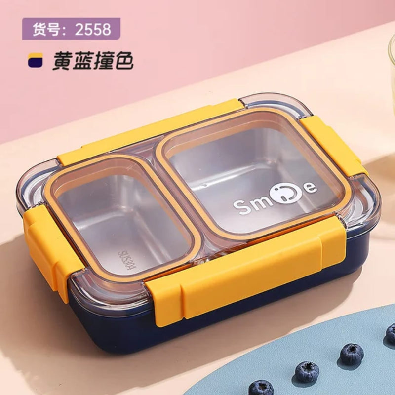 2-Compartment Leak-Proof 304 Stainless Steel Lunch Box | Bento Meal Box for Kids & Adults