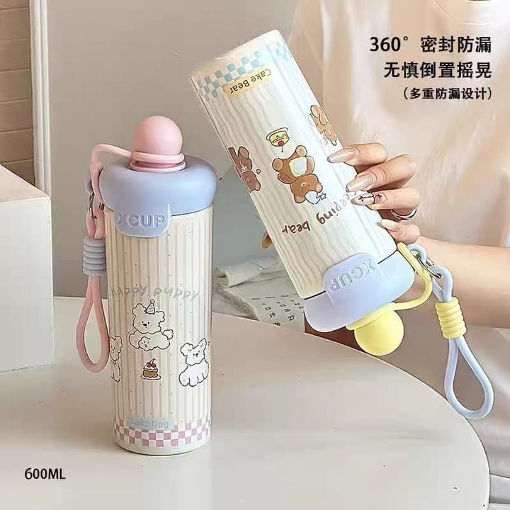 Sleeping Bear & Cake Bear Tumblers - 600ml with Ball Straw Lid