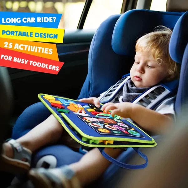Toddler Busy Book – 8-Page Montessori Sensory Activity Book | 15 Life Skills Learning Toy